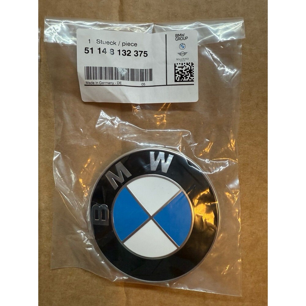 Genuine BMW Roundel Emblem Replacement - 82mm - Part Number 51-14-8-132-375